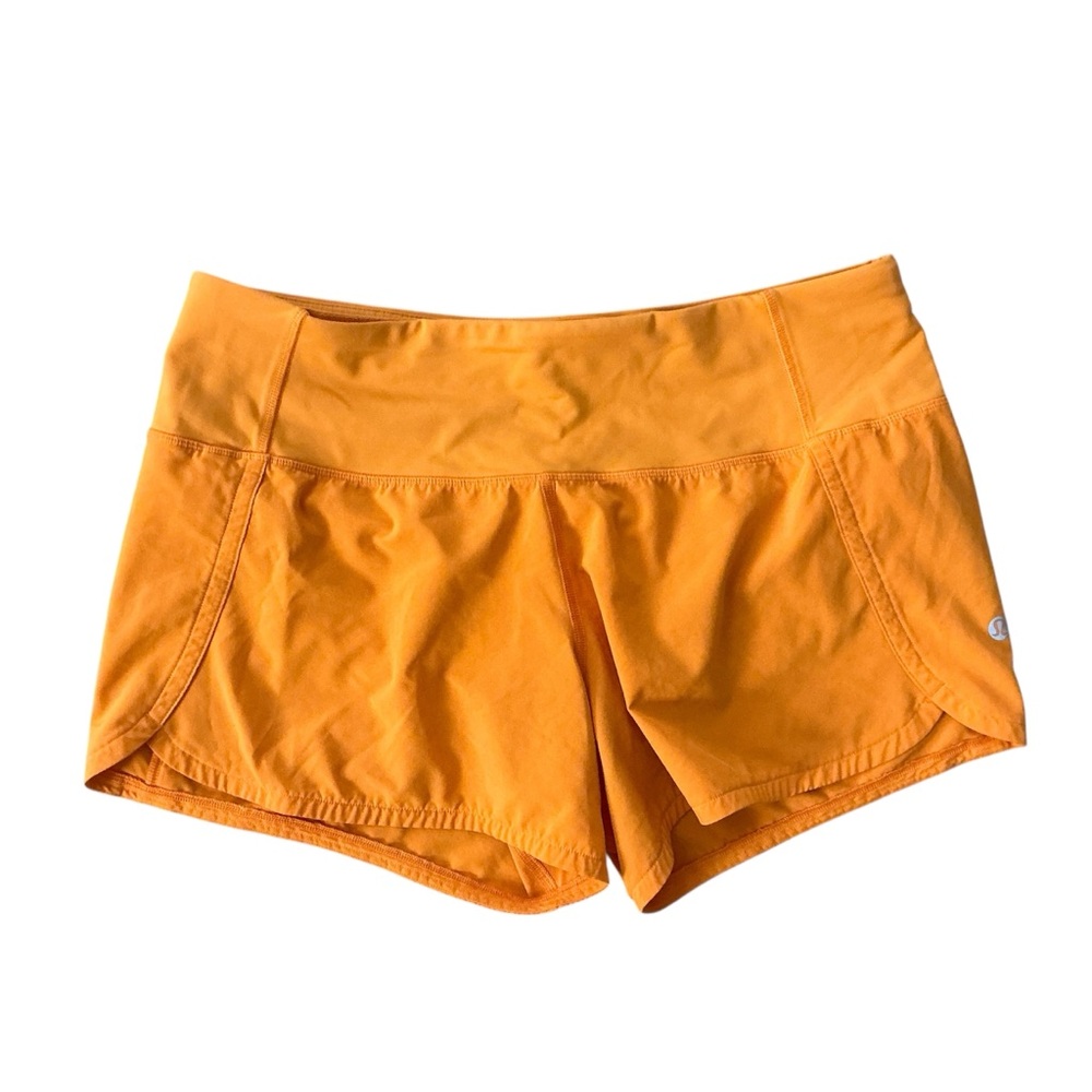 Lululemon Run Times Short 4-way Stretch 4" Goldenrod Orange